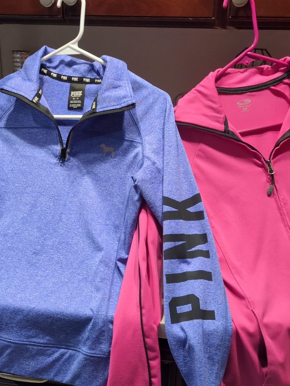 PINK Victoria's Secret Girls' Blue Quarter-Zip Pullover Jacket